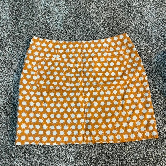 Garnet Hill orange and white polka dot skirt - Picture 2 of 4